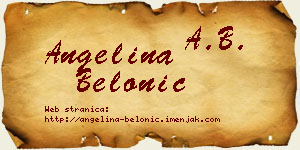 Angelina Belonić vizit kartica